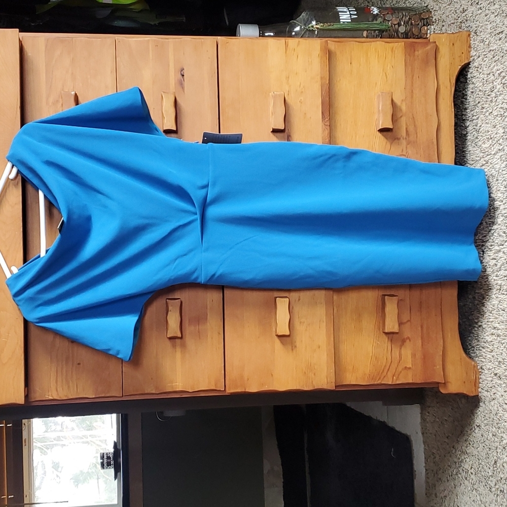 NWT Alexia Admor: Olivia Draped One-shoulder Dress, Cerulean